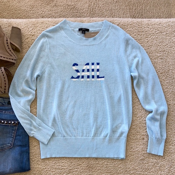 J. Crew Linen Sweater in Striped SAIL - Picture 2 of 8